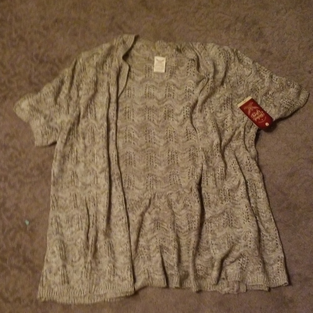 Taupe Short sleeve cardigan